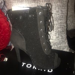 Black lace up bootie from Torrid
